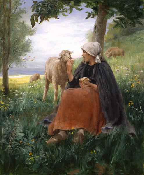 Georges Laugee Bergere et Mouton oil painting image